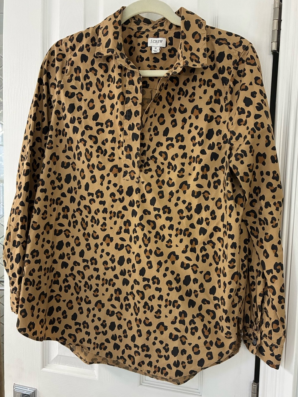 J. Crew Leopard Print Blouse in Tan and Black